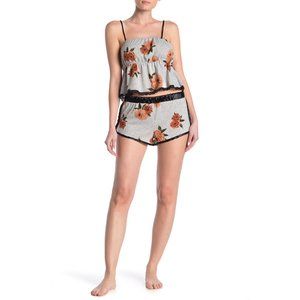 NWT Nordstrom BMPS Velour Trim Floral Sleep Shorts